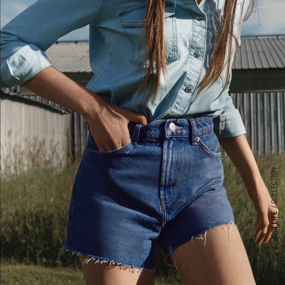 NWT Zara High Rise Denim Shorts
